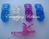 25 Plastic Paci Pacifier / Bib Holder Clips (Square) - plus Instructions - CHOICE OF COLORS