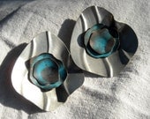 BIG 1980s Metal Post Earrings Silver Copper Wavy Wonders Large all Big Now classic accessory to your BIG 80s Look