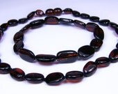 Dark cherry olive shape amber teething necklace and mothers reminding bracelet.
