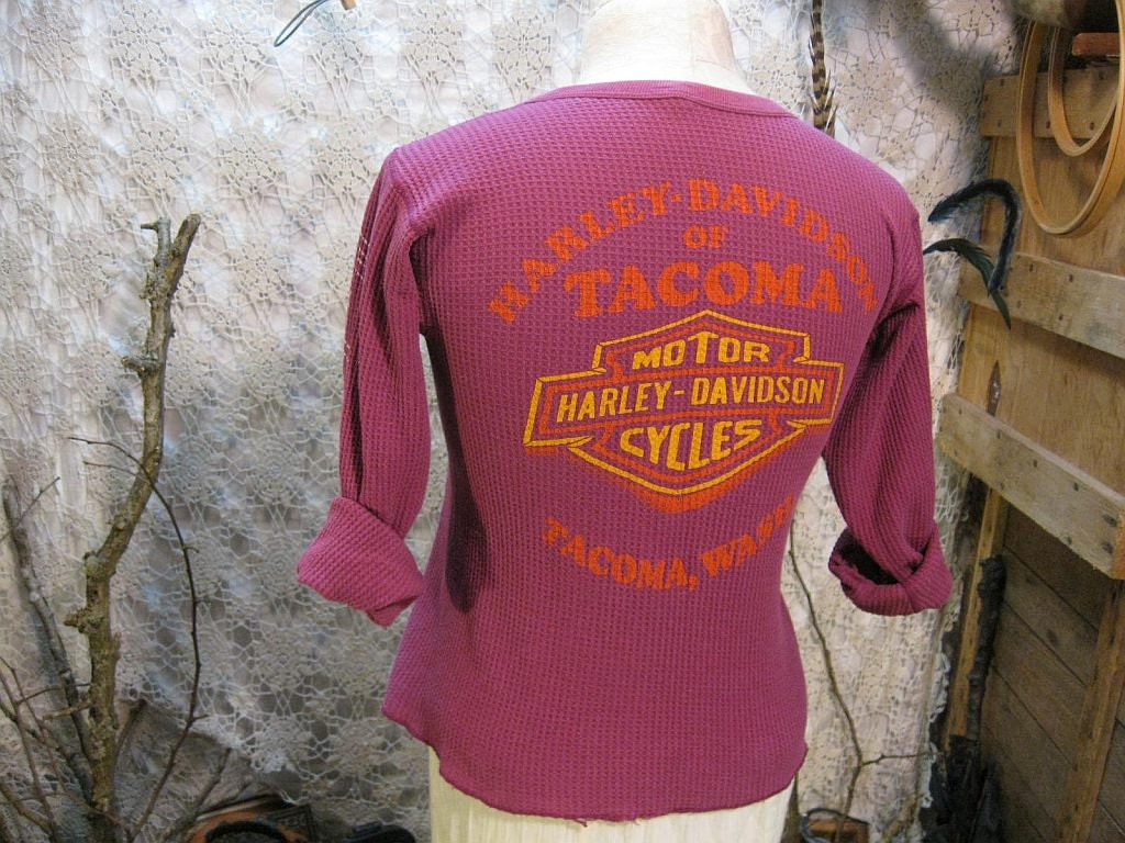 Harley Davidson vintage thermal shirt Tacoma harley vintage 1970s