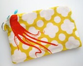 Japanese Pop Octopus Lined Zippered Pouch 3.6 X 5.5 Item 4376