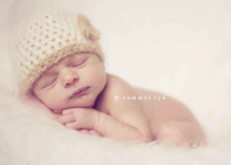 Newborn Baby Girl Hat with Flower