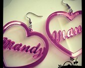 heart name earrings (custom name and color)