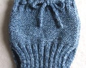 Hand Knit Wool Soaker Denim Blue Diaper Cover
