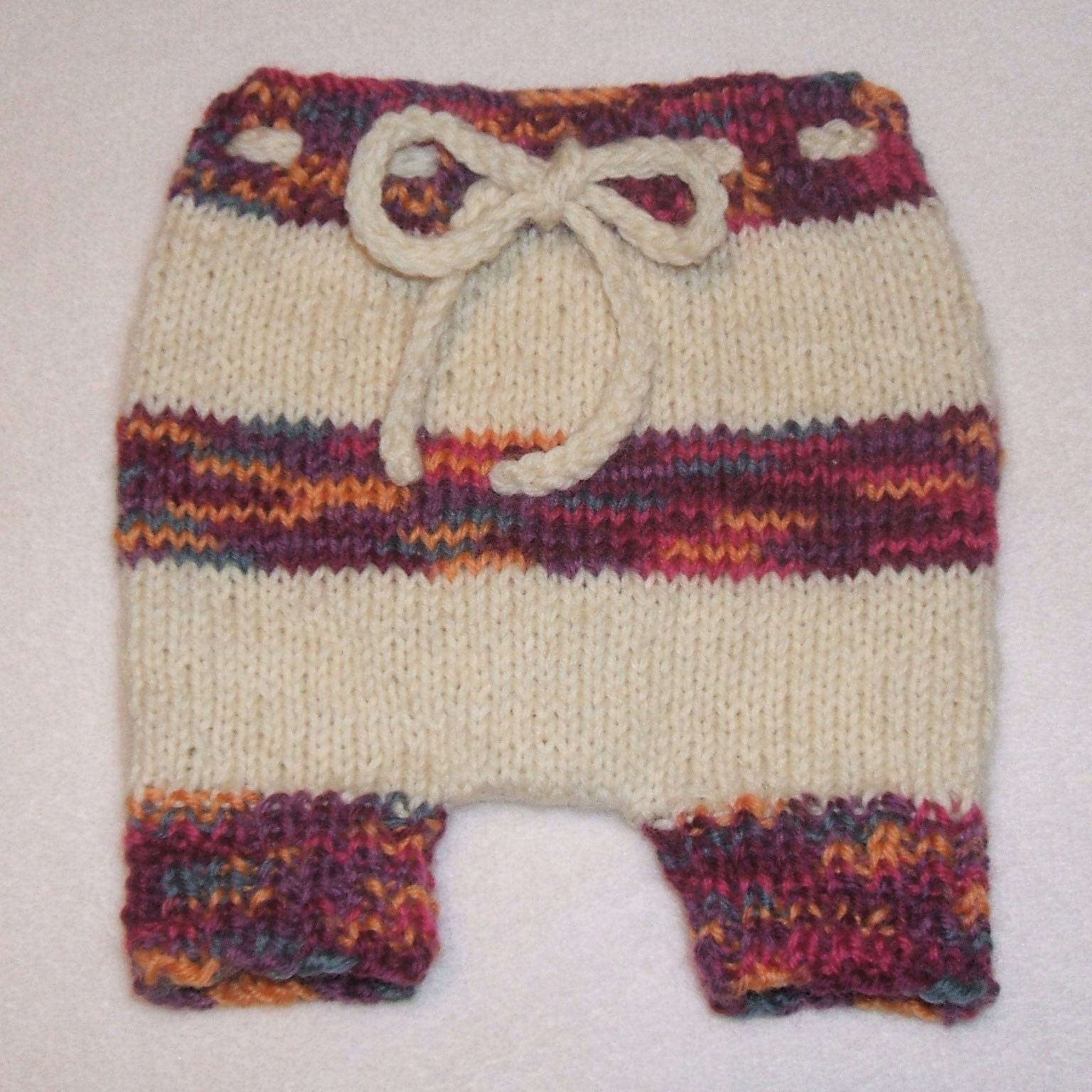 Diaper Cover Wool Shortie Hand Knit Newborn / Small Soaker