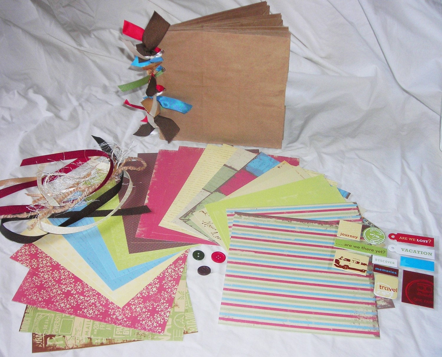 TRAVEL vacation PaPeR BaG Scrapbook Album Kit