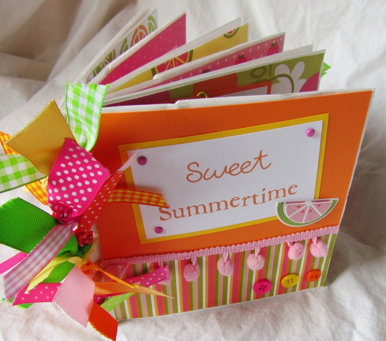 SWEET SUMMERTIME premade scrapbook PaPeR BaG ALbUm