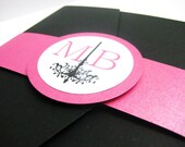 Sophisticated Chic Chandelier Pocket Invitation Set