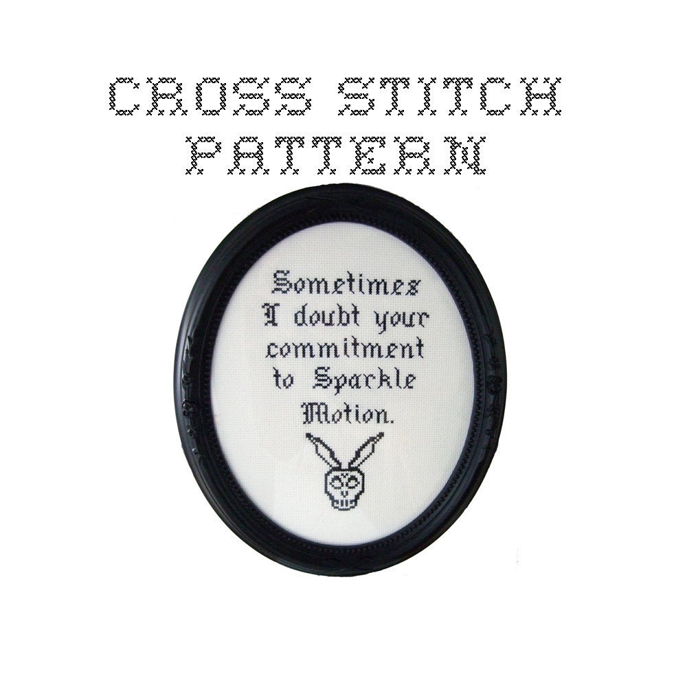DIY Sparkle Motion - Donnie Darko - .pdf Original Cross Stitch Pattern - Instant Download
