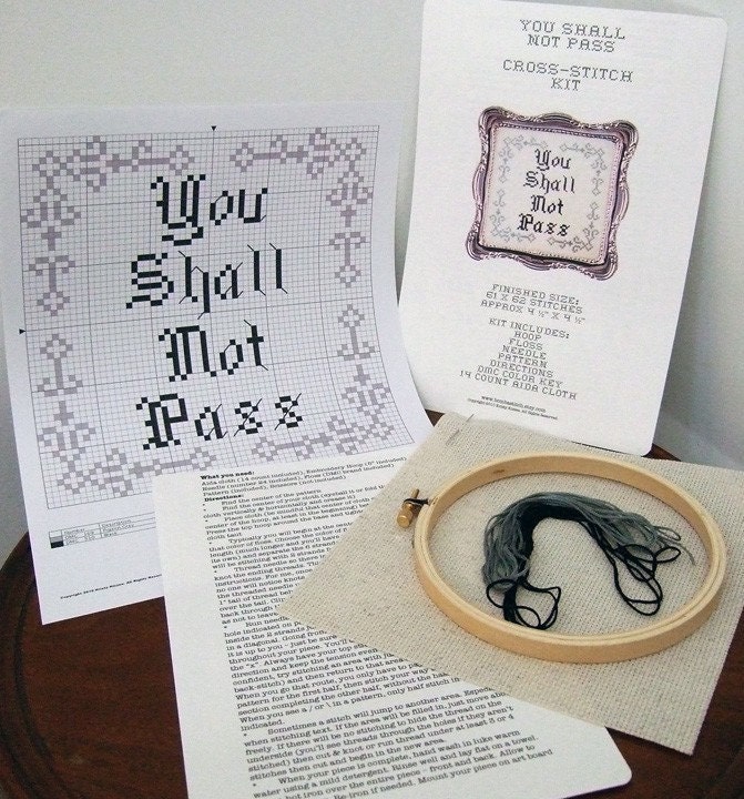 DIY You Shall Not Pass cross stitch KIT