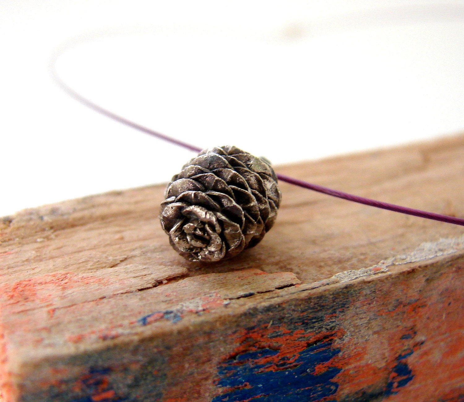 Pine Cone Necklace Sterling Silver Woodland