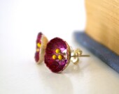 Burgundy Stud Earrings Buttercup