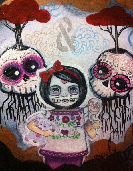 DIa De Los Muertos Sugar Skull Song 2 Vinyl Postcard Size Magnet