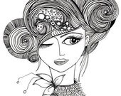 GIRL OF A FEATHER Art Print