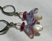 Handmade Vintage Mother of Pearl Flower Earrings