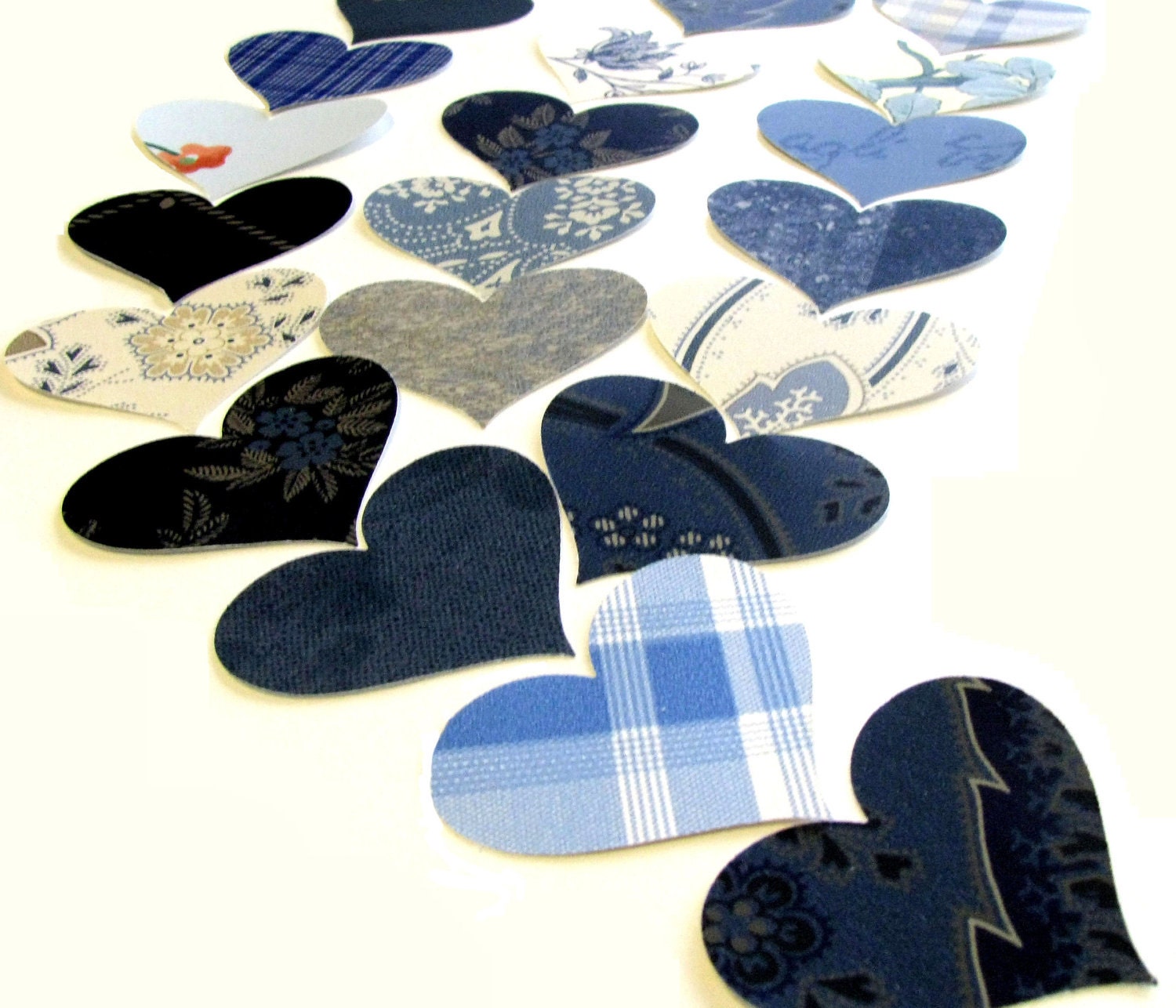 Vintage Blue Heart Wall Paper Punches Packet of 100