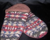 Upcycled Sweater Slippers - Fleece Lined - W 9/9.5