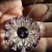 Pretty PURPLE  Czech Glass Button Pendant Necklace Large