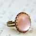 Pink ring brass vintage glass cabochon victorian