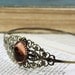 Pink jewel headband filigree brass vintage style bridal