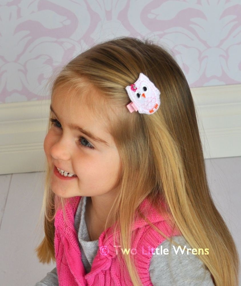 Felt Owl Hair Clip - Turquoise and Hot Pink Owl Barrette with Swarovski Crystal - Baby Hair Clip to Adult Hair Clip - SPRING SALE - See Shop