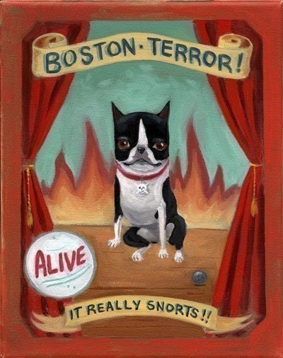 Circus Sideshow - Boston Terrier dog art print