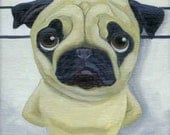 Pug  Line Up Dog Art Magnet