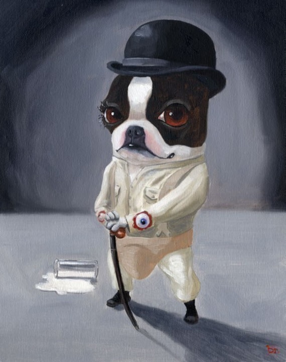 Clockwork Terrier - Boston Terrier dog art print