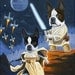 Luke and Leia Terrier - Boston Terrier dog art print