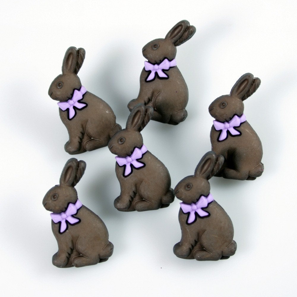 Chocolate Easter Bunny Novelty Buttons