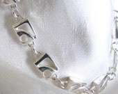 Solid Silver Dinky Link Block Bracelet