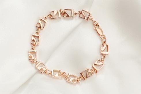 Solid 9ct 9k Rose / Red Gold Dinky Link Bracelet