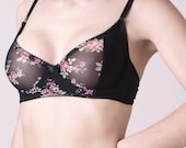 Juliet Bra // Black Flowered Tulle and Lycra