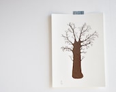 Hug Tree - screen print art