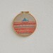 Sailboat 2 - mixed media embroidery art - hanging wall (4'' diameter)