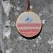 round dream Sailboat 1 - mixed media hanging wall (4'' diameter)