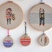 Small Feet 1 - mixed media embroidery hoop art