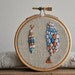 Silver Fishes - original mixed media embroidery hoop art