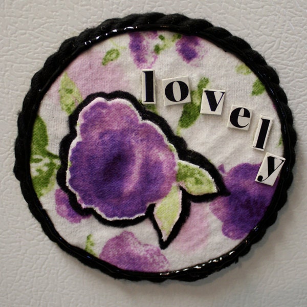lovely fabric magnet