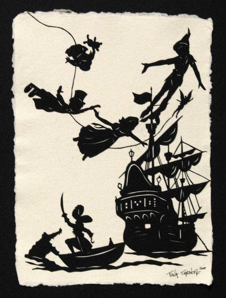 Peter Pan - Hand-Cut Silhouette Papercut