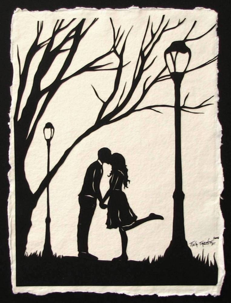 Autumn Kiss - Hand-Cut Silhouette Papercut
