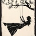 Girl on a Swing - Hand-Cut Silhouette Papercut
