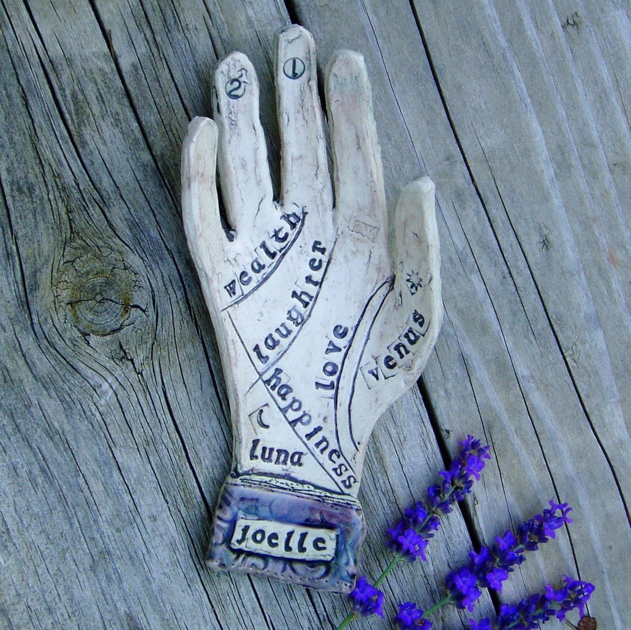Ceramic  Fortune-Telling Hand  - Custom - Made to Order -