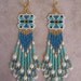 Seed Bead Beadwoven Earrings - Free Shipping - Seafoam Green/Turquoise