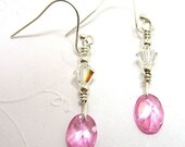 Petite Earrings Pink Cubic Zirconia