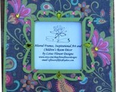 Pink and Brown Paisley Floral Jeweled Picture Photo Frame Birthday, Bridal, Housewarming Gift
