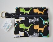 Black Cat Print Zipper Pouch Coin Bag Purse