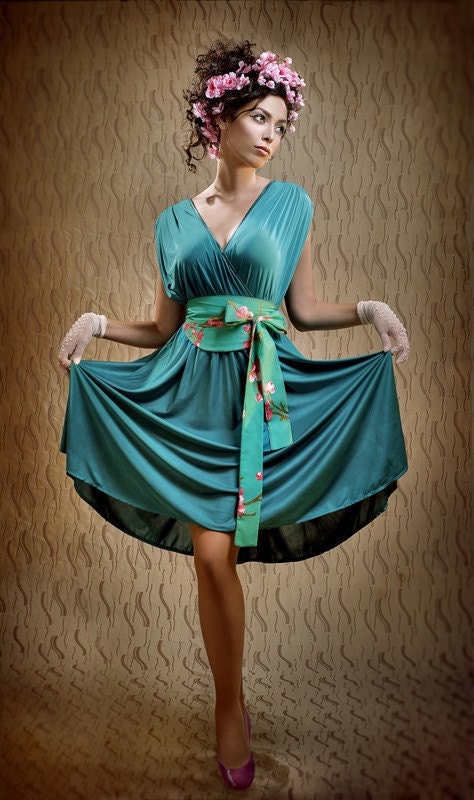 New Year Special  evening dress in violet blue inspired by ancient Rome