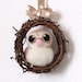 Needlefelted Barn Owl Mini Autumn Wreath with Felt Bird