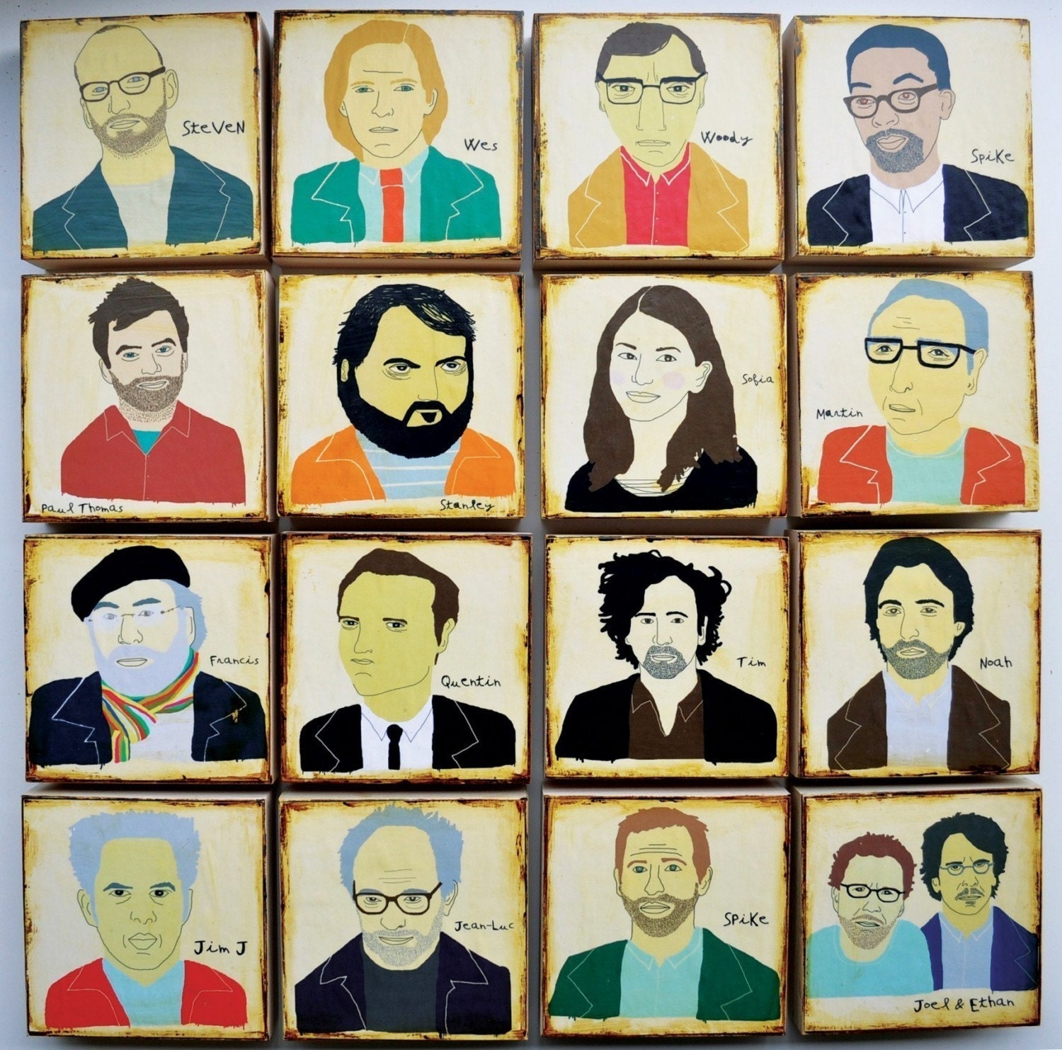 Prints On Wood Panel- Set of 4- Build Your Own Favorite Directors Series